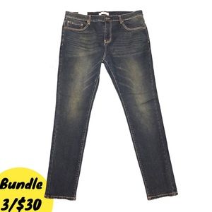 FashionNova Mens Dark Blue Denim Jeans NWT Size 38 Designer Fashion Jeans